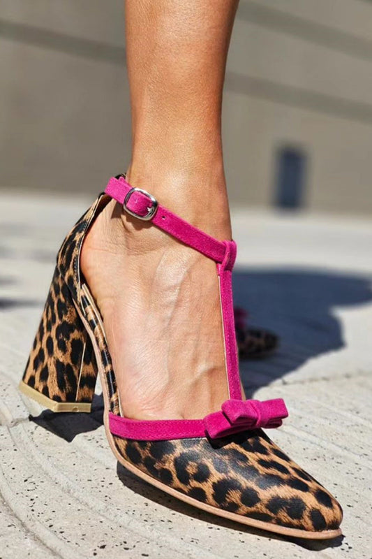 Beauu™ | Sandaler med grön leopardtryck och färgglada detaljer